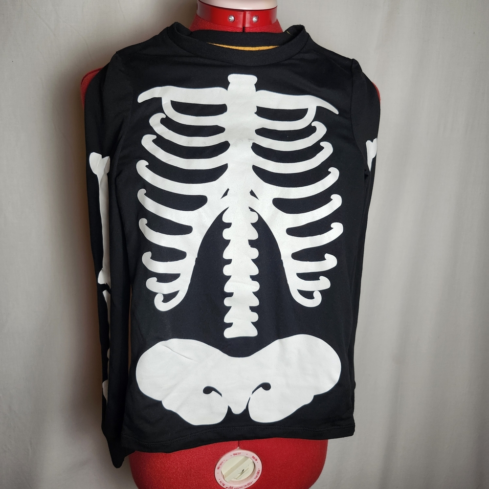 Black Skeleton Print Sleeveless Top
